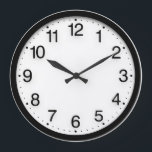 Numbers Minimalism Black White  Classy Elegant Large Clock<br><div class="desc">Unique minimal and decorative 
Corresponds to actual fashion trend in home decor.
You can change the shape and color of the hand.</div>