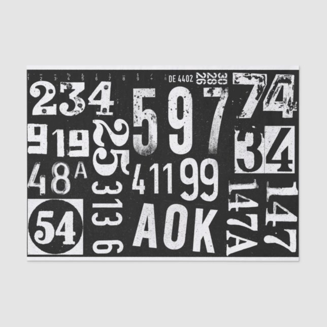 Numbers paper for furniture decoupage and collage  (Front)