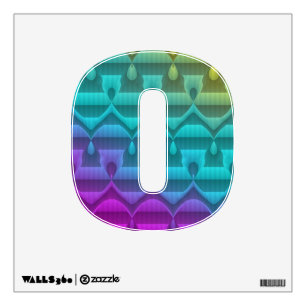 Numbers Shape 0 - Funny Colored Fractal Pattern Wall Sticker