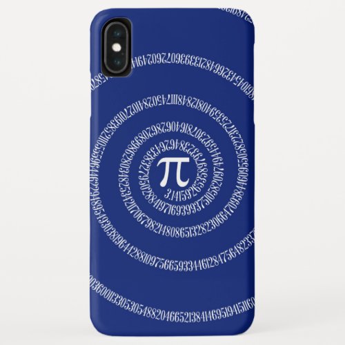 Numbers Spiral for Pi on Navy Blue iPhone XS Max Case