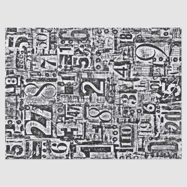 Numbers Tissue or Decoupage Paper (Front)