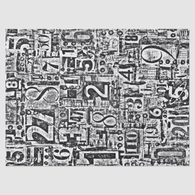 Tissue Paper Numbers Numbers Tissue or Decoupage Paper | Zazzle