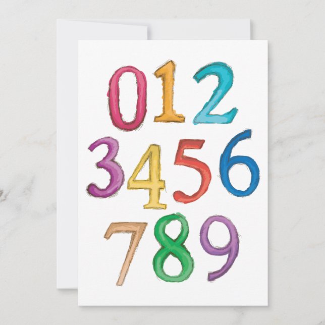 Numbers To Nine Invitations (Front)