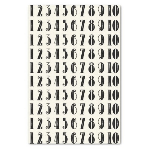 Numbers Typography Tissue Paper