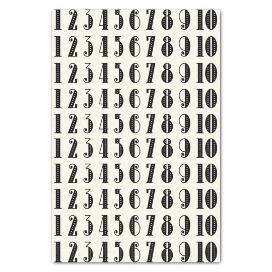 Numbers Typography Tissue Paper | Zazzle.com