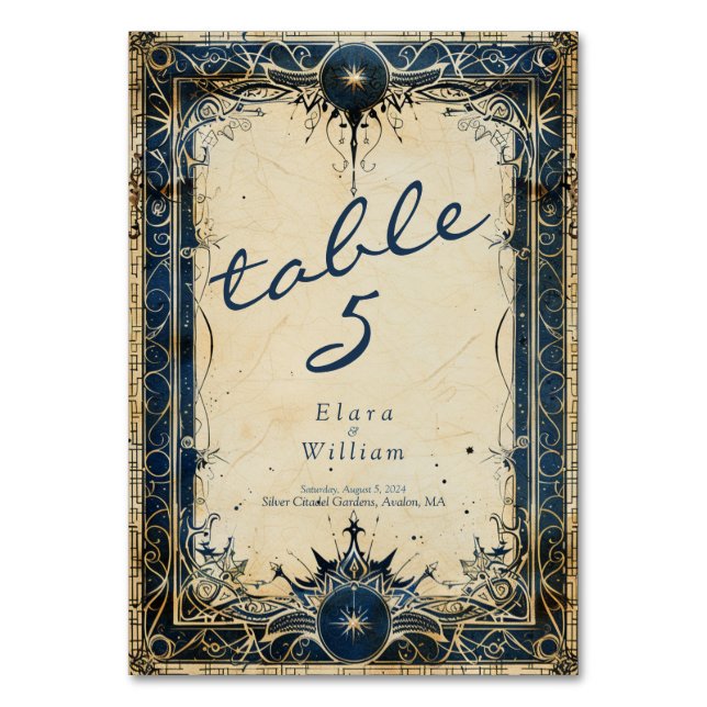 Numenorean Royal Wedding Table Number (Front)
