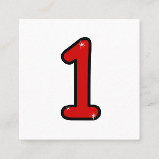 Numeral 1, one, 1 year, number 1, number one square business card