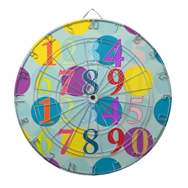 Numerals Dartboard With Darts (Front)