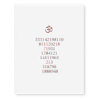 Numeri Del Benessere G.Grabovoi Temporary Tattoos