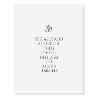 Numeri Del Benessere G.Grabovoi Temporary Tattoos