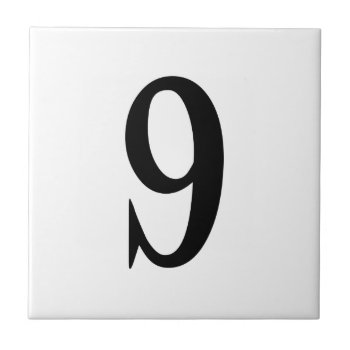Numeric Tile - Stylish Nine (number 9) ~.png by TheWhippingPost at Zazzle