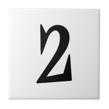 Numeric Tile - Stylish Two (number 2) ~.png by TheWhippingPost at Zazzle