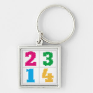 Numerical serie 1234 keychain