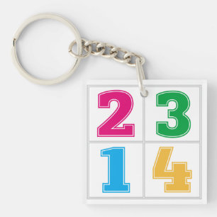 Numerical serie 1234 keychain