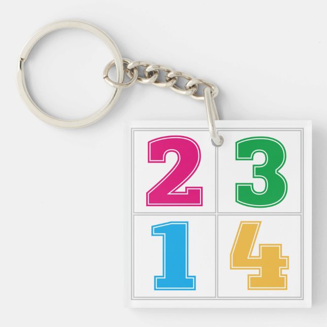 Numerical serie 1234 keychain (Front)