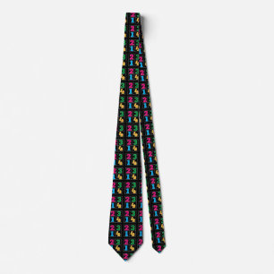 Numerical serie 1234 neck tie