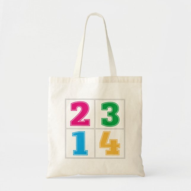 Numerical serie 1234 tote bag (Front)