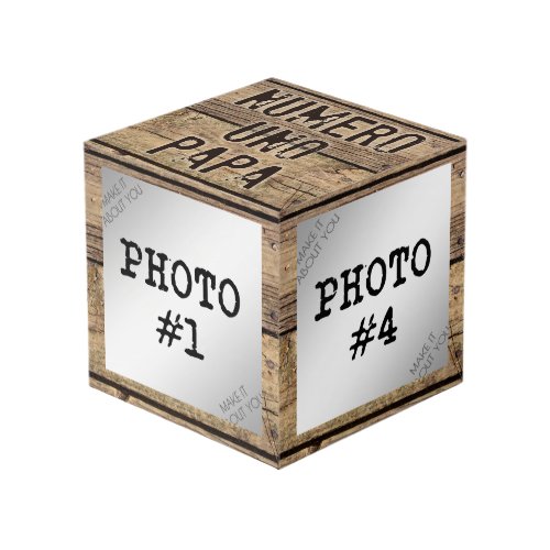 Numero Uno Papa in Rustic Wood_Framed Photos Cube