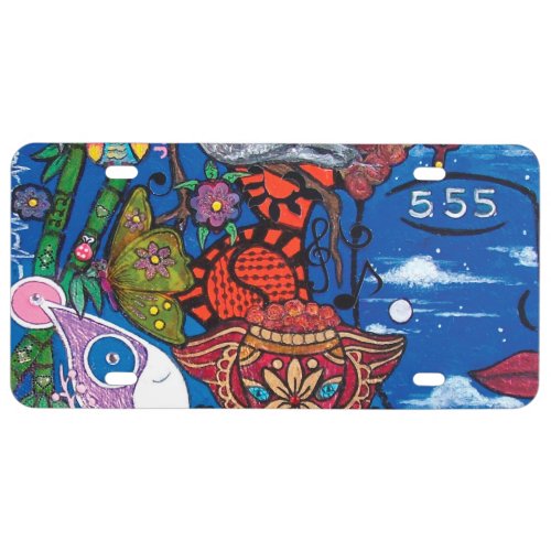 Numerology 555 Spiritual Acrylic Painting License Plate