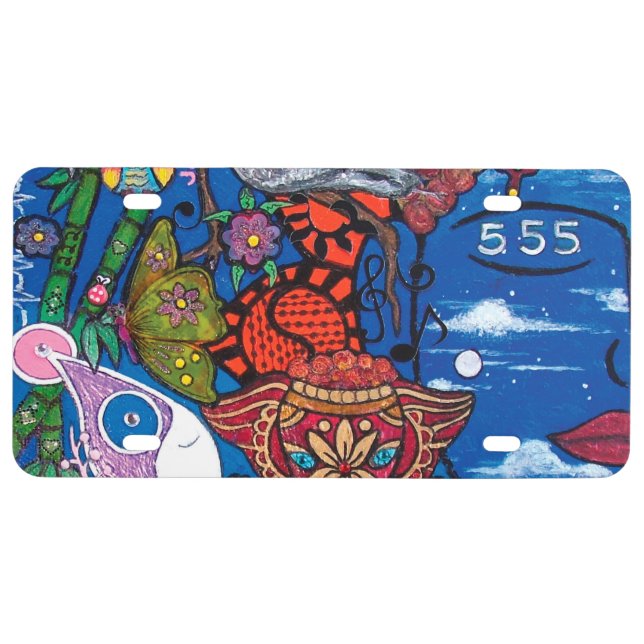 Numerology 555 Spiritual Acrylic Painting License Plate (Front)