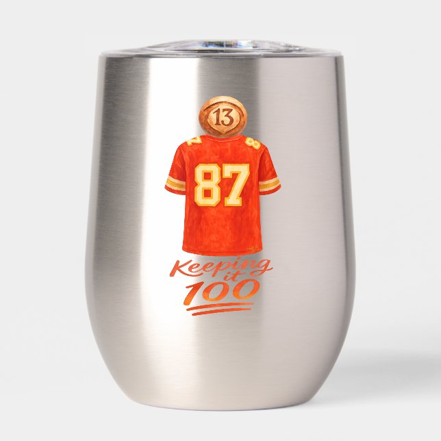 Numerology It Adds Up: Keeping It 100 Thermal Wine Tumbler (Front)