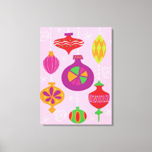 Numerous Christmas decoration illustrated in diffe Canvas Print