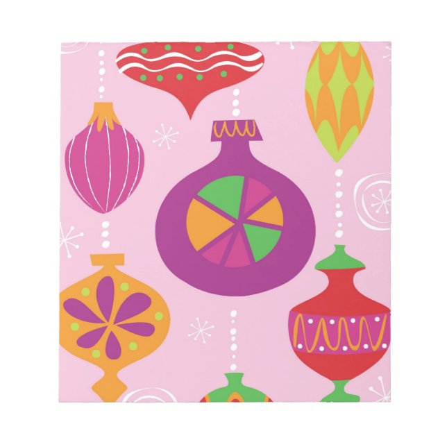 Numerous Christmas decoration illustrated in diffe Notepad (Front)