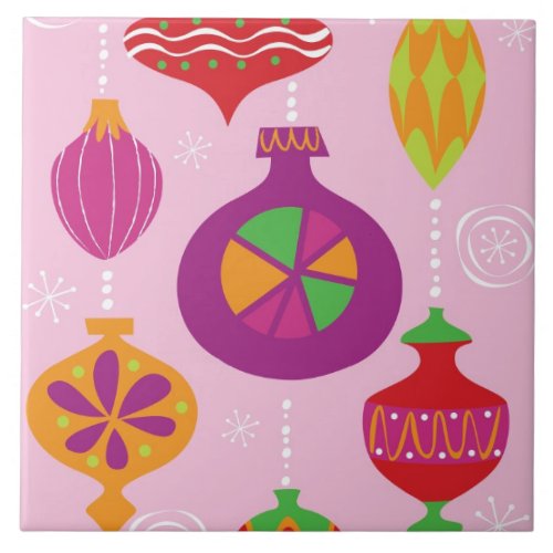 Numerous Christmas decoration illustrated in diffe Tile