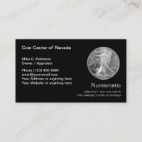 Numismatic Coin Collecting Dealer Business Card