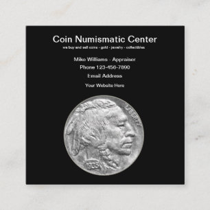 Numismatic Coin Collector Square Business Card