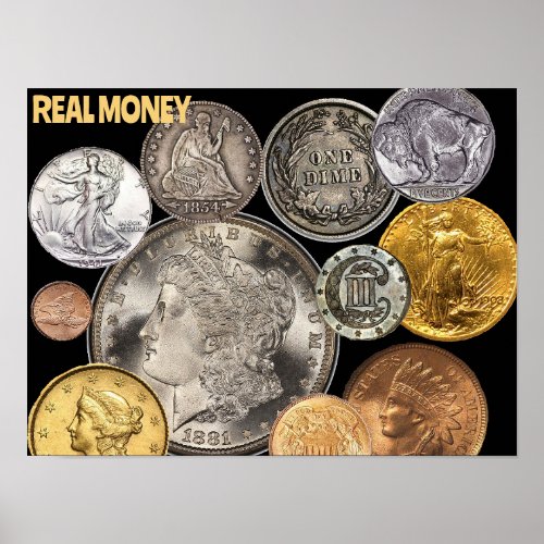 Numismatics Gold and Silver are Real Money Poster