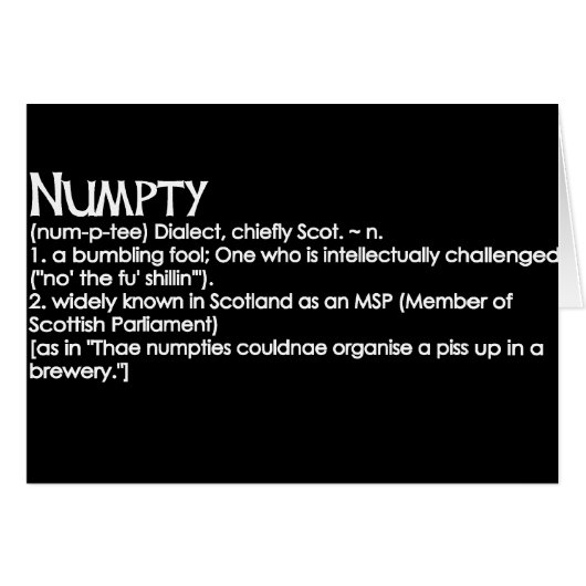Numpty Cards (Front Horizontal)