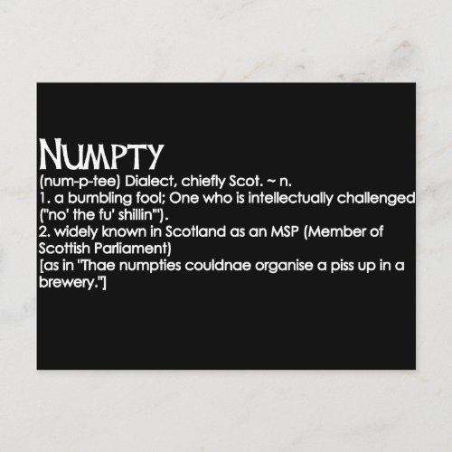 Numpty Postcard