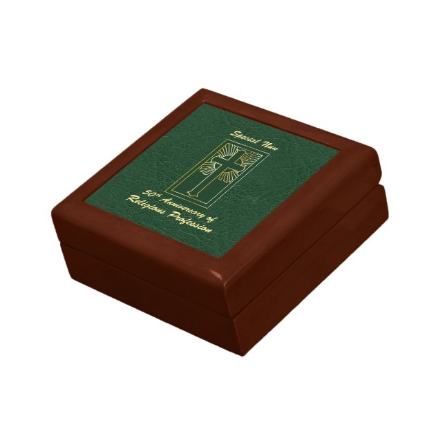 Nun 50th Anniversary of Religious Profession Green Gift Box (Side)