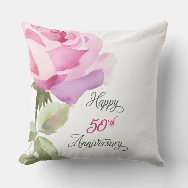 Nun 50th Anniversary Sister Catholic Jubilee Pink  Throw Pillow (Front)