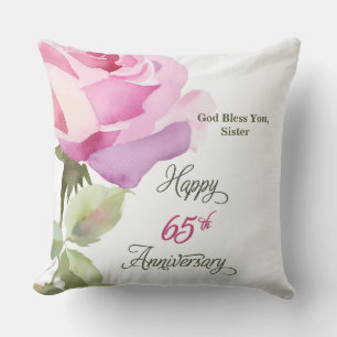 Nun 65th Anniversary Sister Catholic Jubilee Rose Throw Pillow