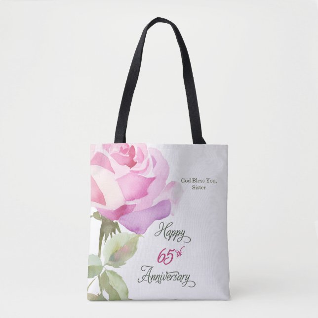 Nun 65th Anniversary Sister Catholic Jubilee Rose Tote Bag (Front)