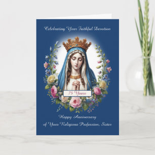Nun 75th Anniversary of Religious Profession Mary Card