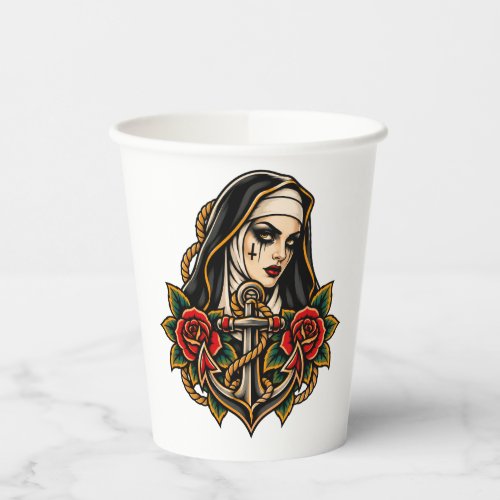 Nun and Anchor Paper Cups