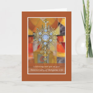 Nun Anniversary of Religious Life Monstrance Card