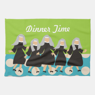 Nun Art Kitchen Towel "Dinner Time"