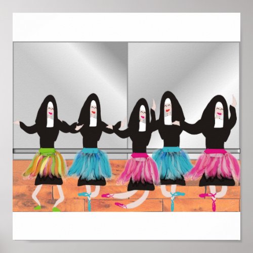 Nun Ballerinas Art Poster