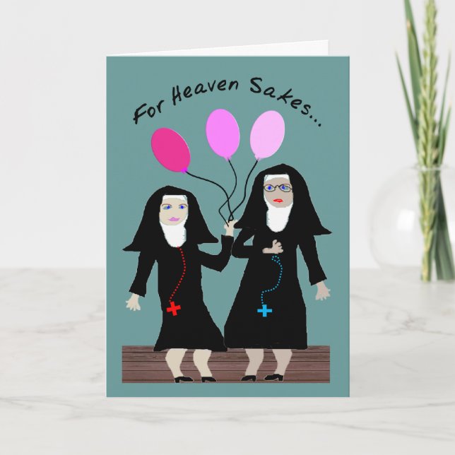 Nun Birthday Card "Sister Party Pants" (Front)