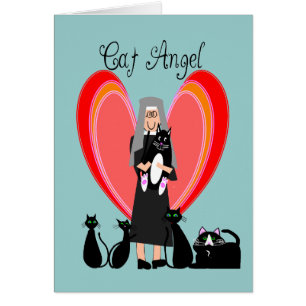 Nun Cat Angel Art Gifts Cards