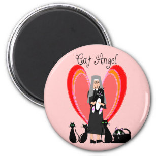 Nun Cat Angel Art Gifts Magnet