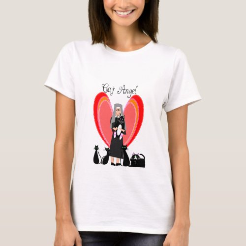 Nun Cat Angel Art Gifts T_Shirt