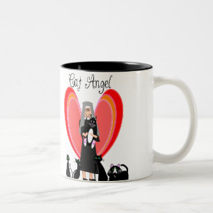 Nun Cat Angel Art Gifts Two-Tone Coffee Mug