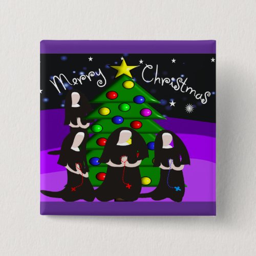 Nun Christmas Cards and Gifts Pinback Button