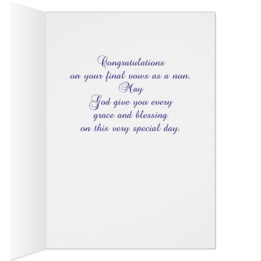 Nun Final Vows, Rejoicing, Lavender Flower (Inside (Right))