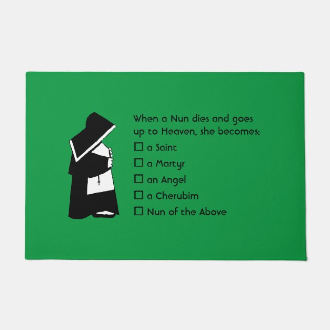 Nun Fun - clean humor, Nun Heaven Joke Doormat (Front)